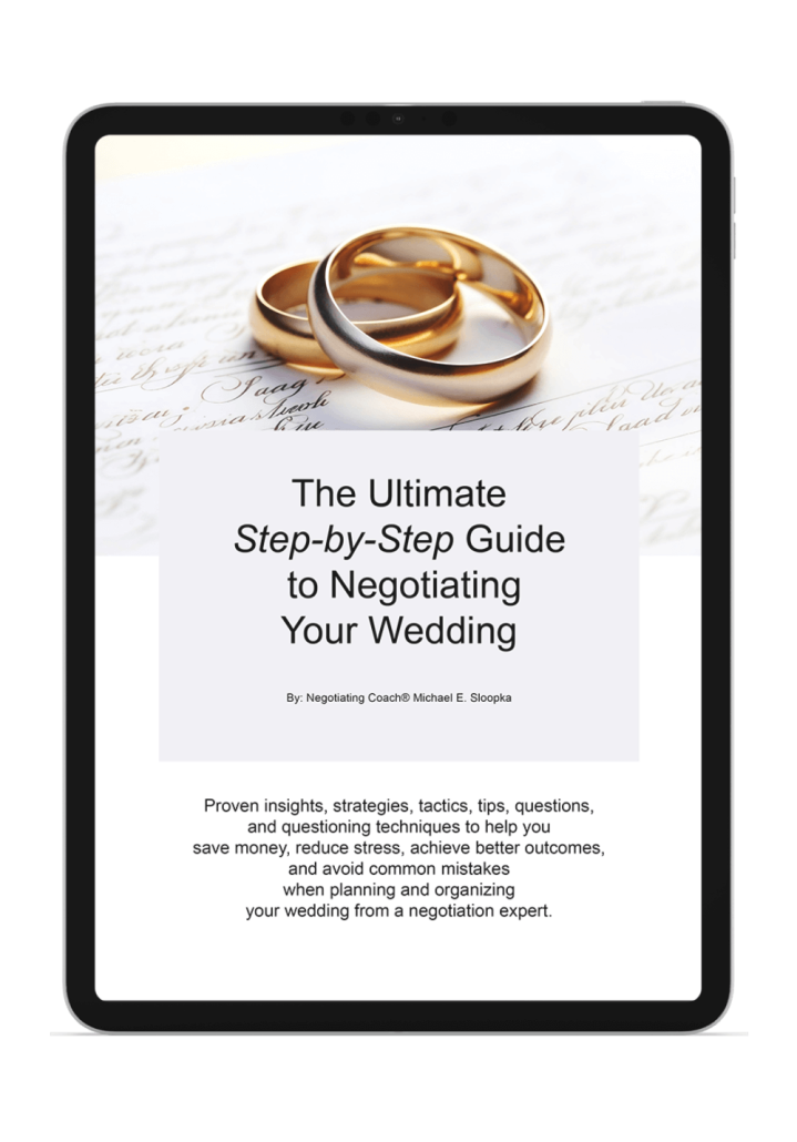 Cover page of The Wedding Negotiation Guide e-book